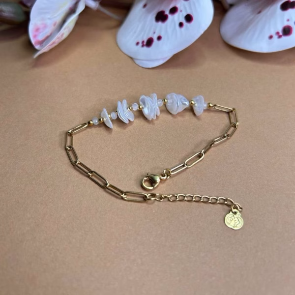 pulsera nácar dorada