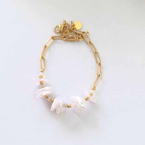 pulsera nácar dorada