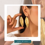 Pendientes Hojas en acero quirúrgico dorados y plateados