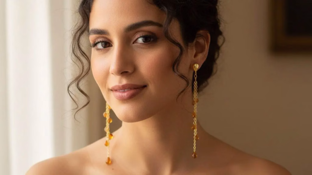Pendientes largos y elegantes