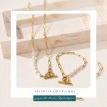 Set Collar y Pulsera Nácar Gold