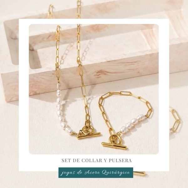 Set collar y pulsera de acero quirúrgico